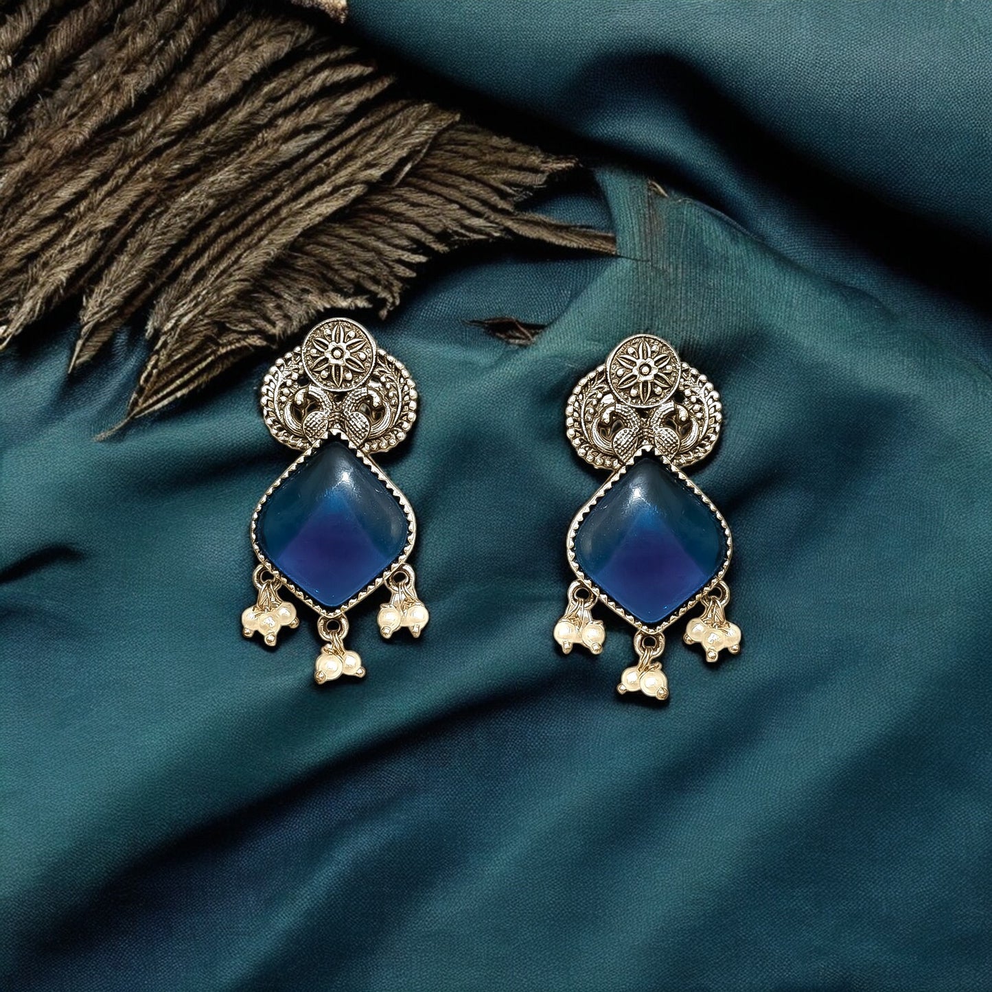 Amethyst Dangle Charm Hoops