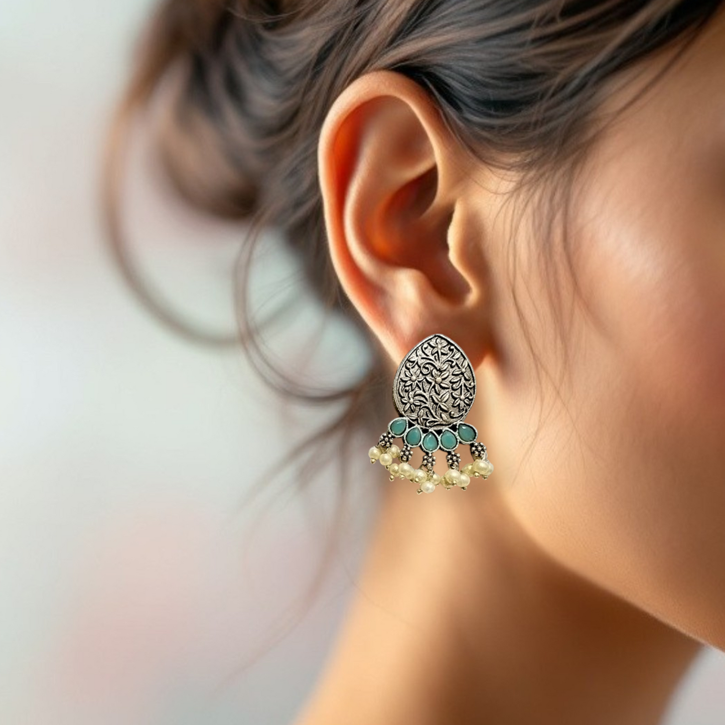 Blossom Crescent Chandbali Hoops