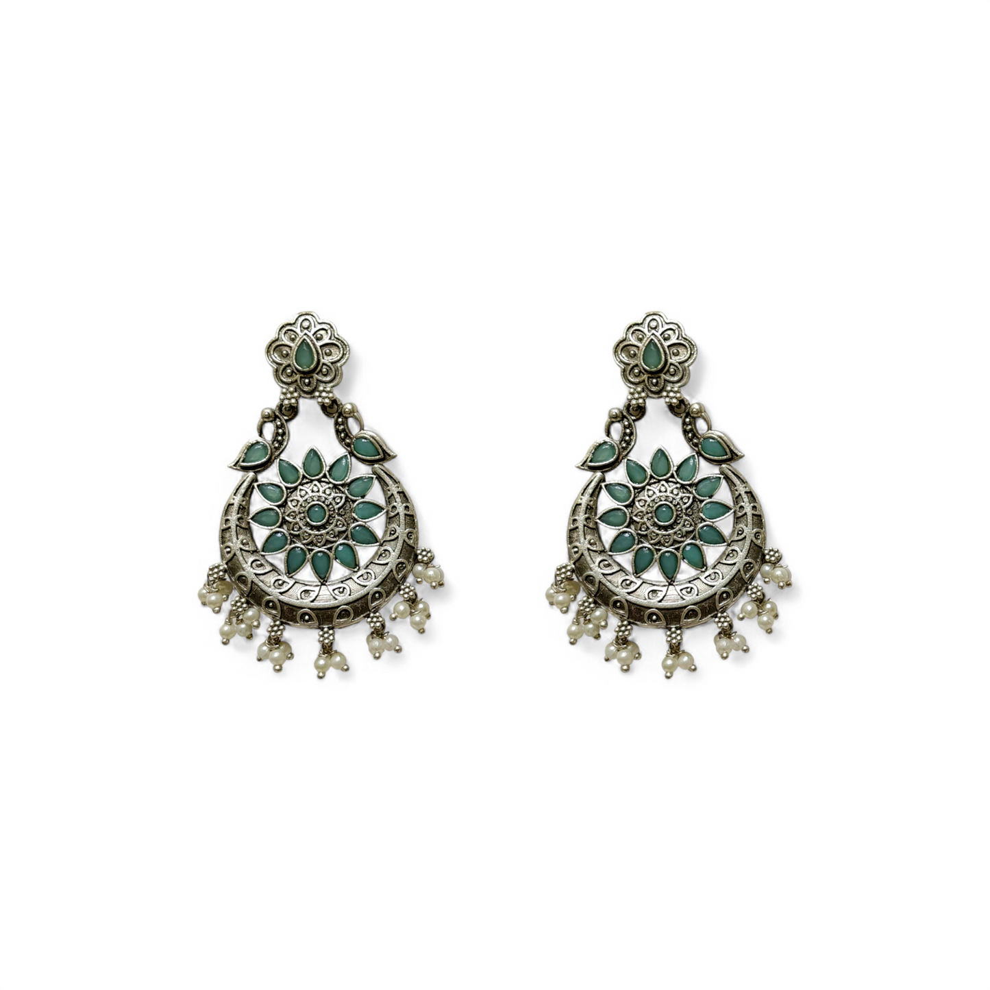 Ethnic Crescent Chandelier Hoops