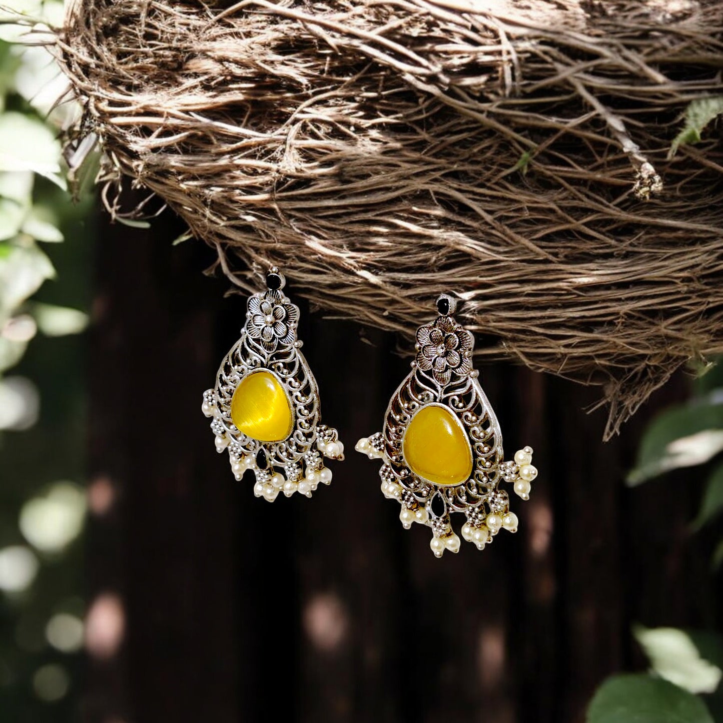 Golden Bloom Chandelier Earrings