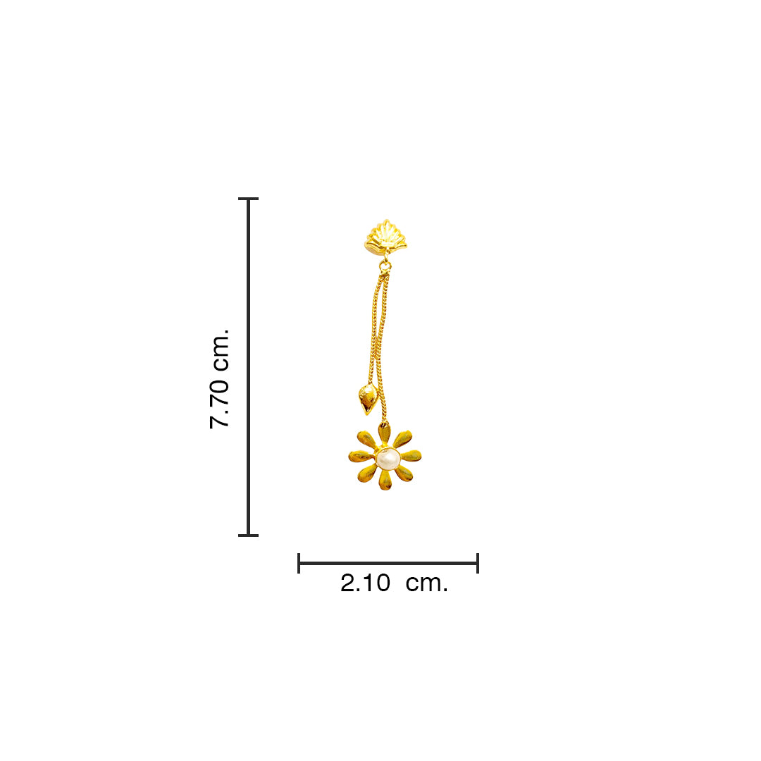 Golden Pearl Daisy Dangle
