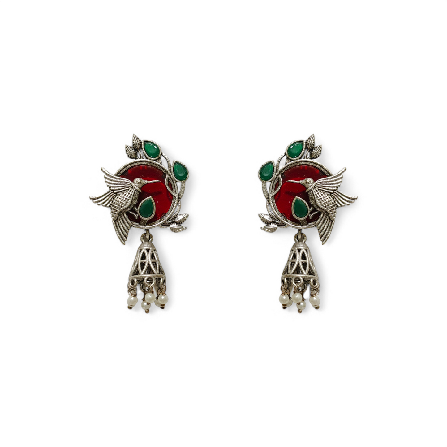 Hummingbird Charm Dangle Hoops