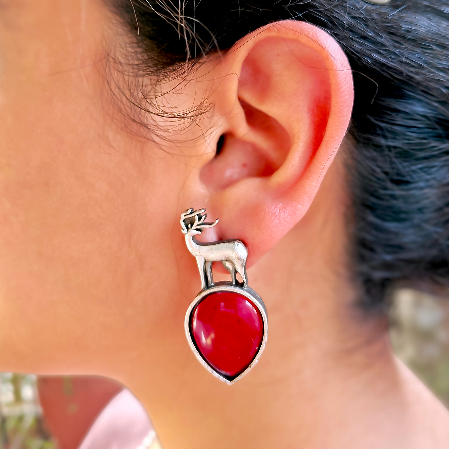 Majestic Deer Charm Earrings