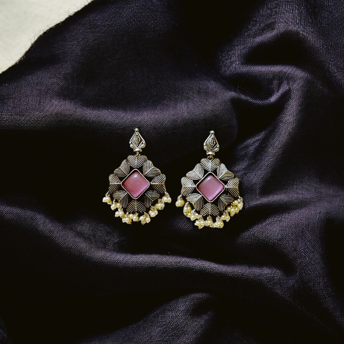 Mauve Majesty Chandelier Earrings