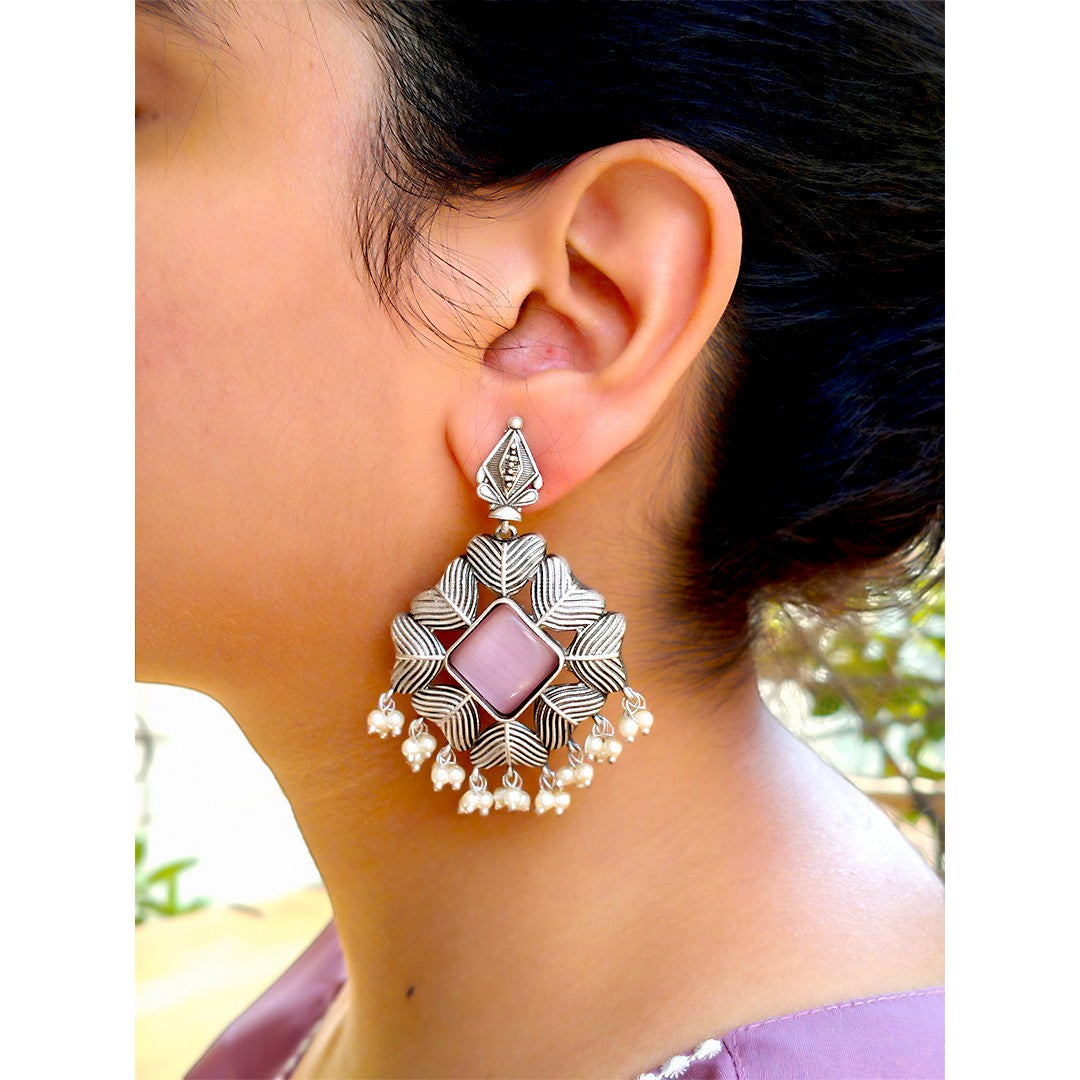 Mauve Majesty Chandelier Earrings