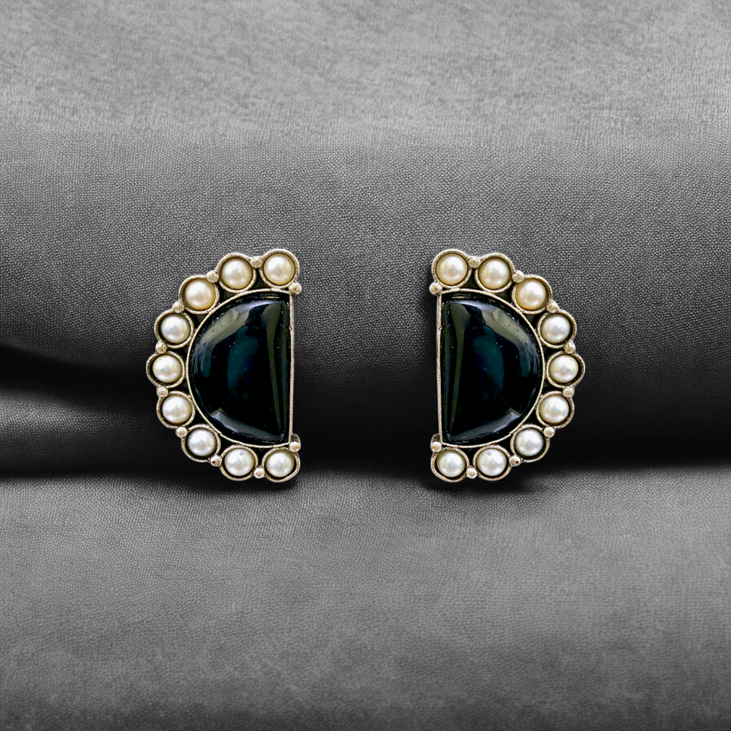 Midnight Glow Pearl Hoops