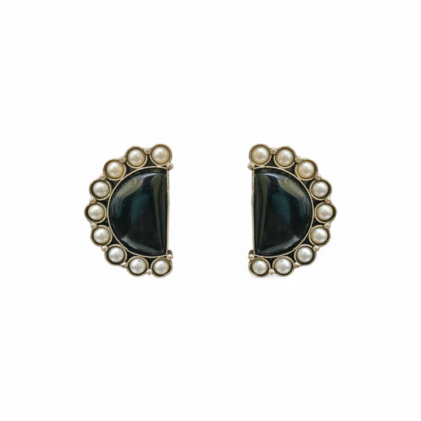 Midnight Glow Pearl Hoops