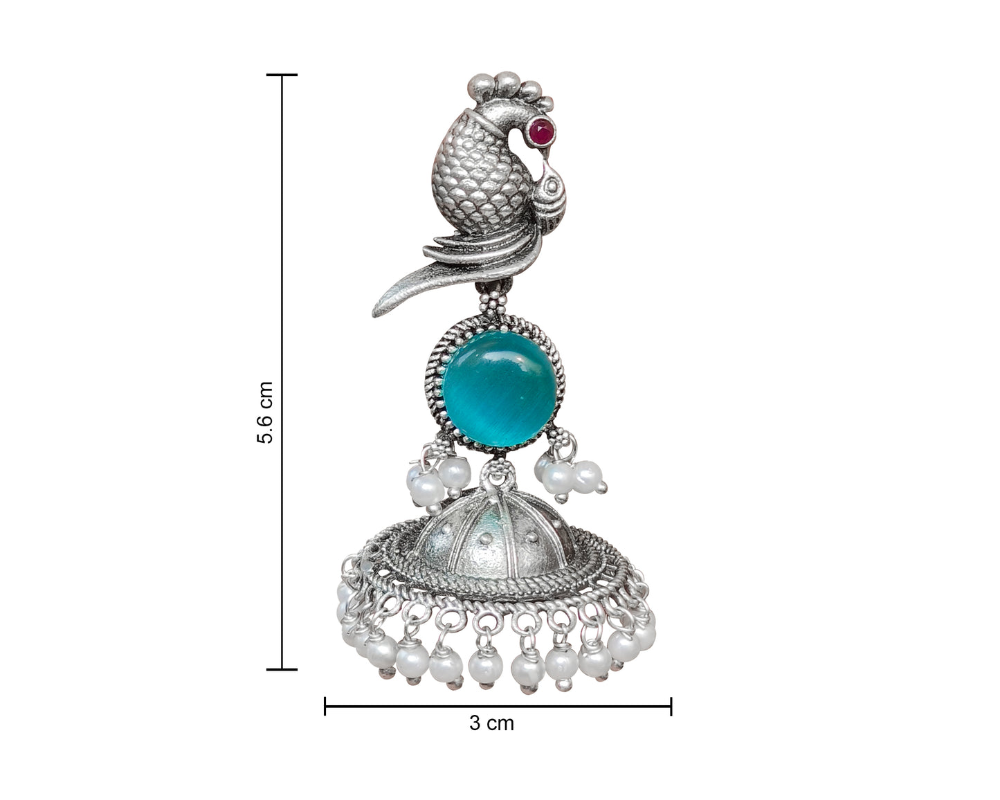 Parrot-Inspired Jhumka Drops