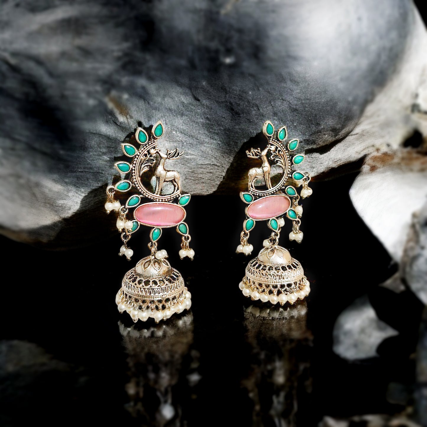 Pink Deer Jhumka
