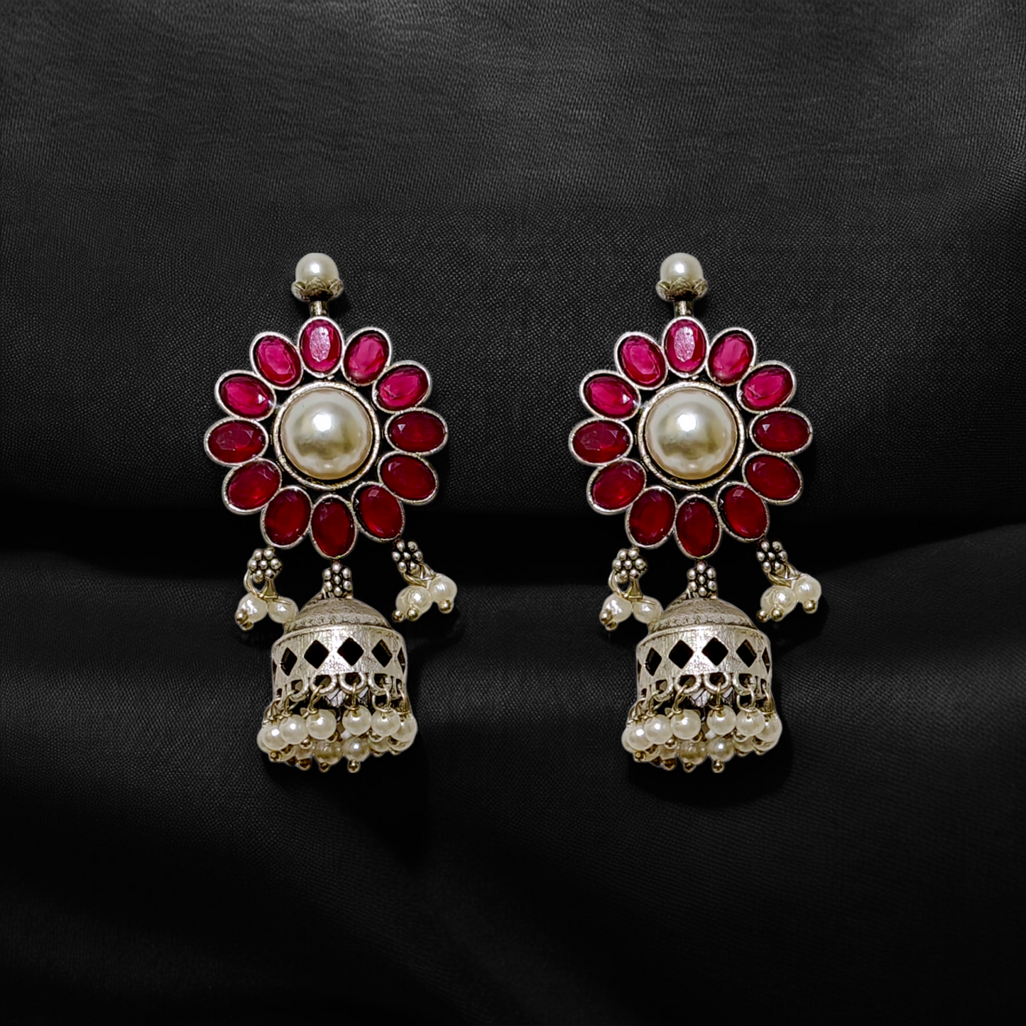 Pink Pearl Jhumka