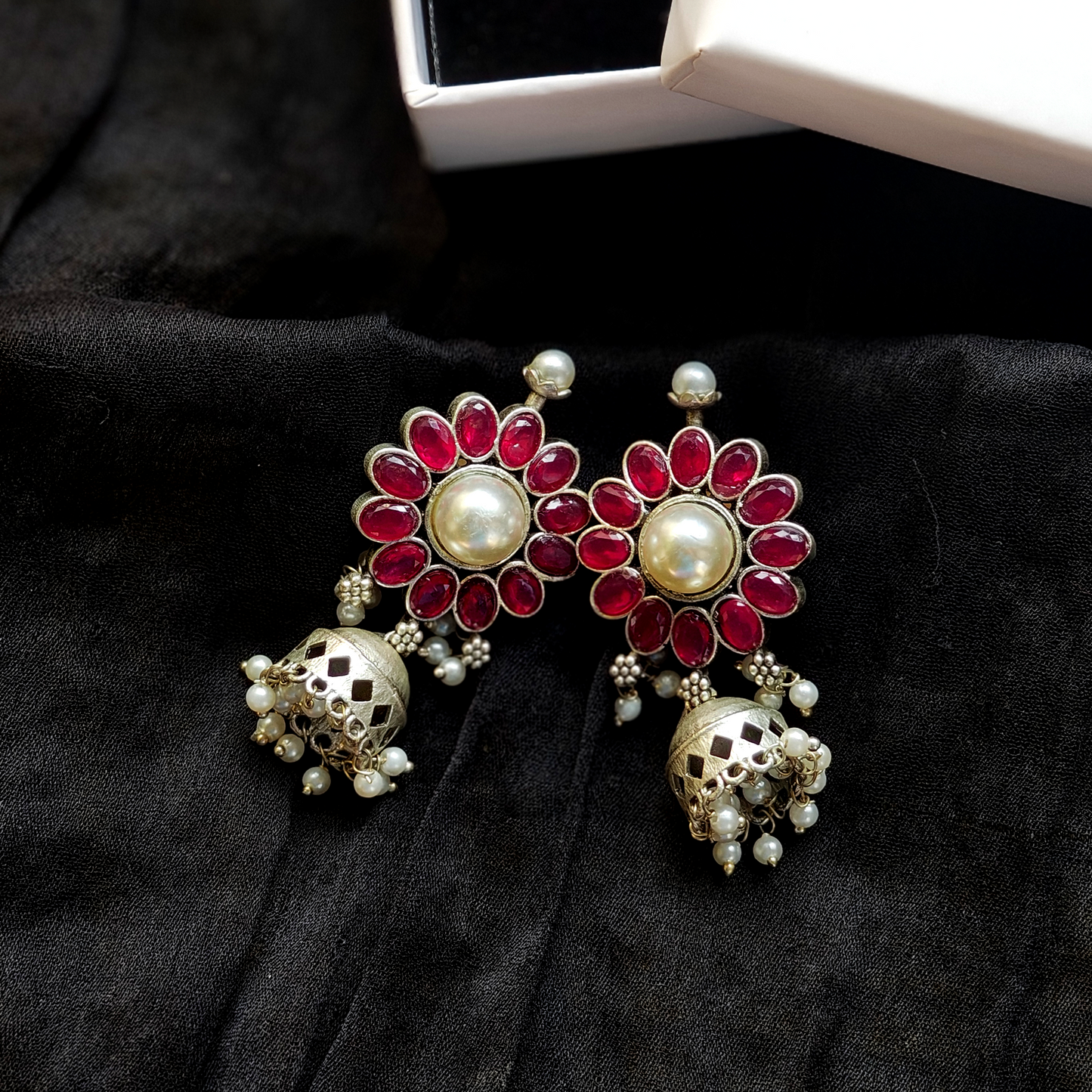 Pink Pearl Jhumka