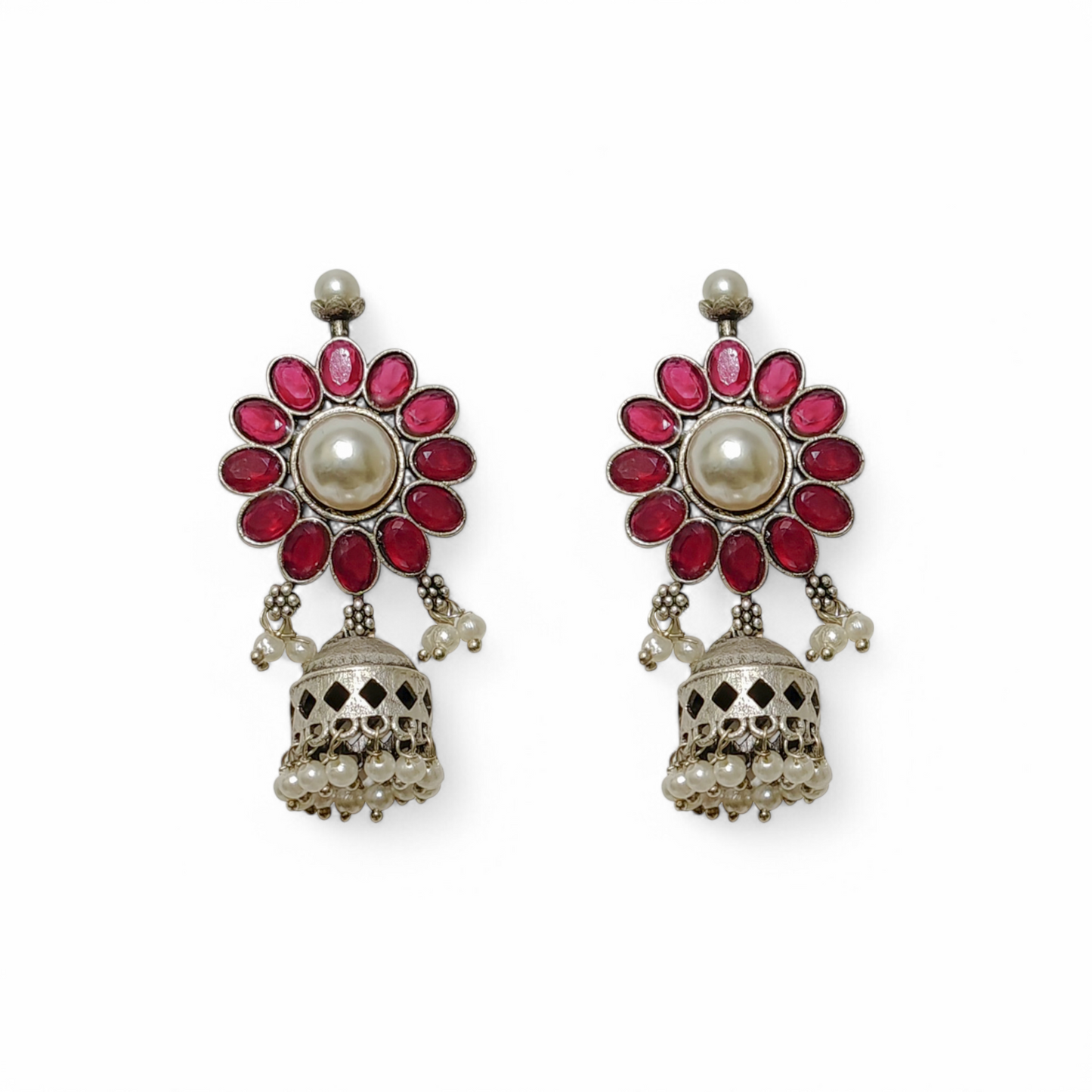 Pink Pearl Jhumka
