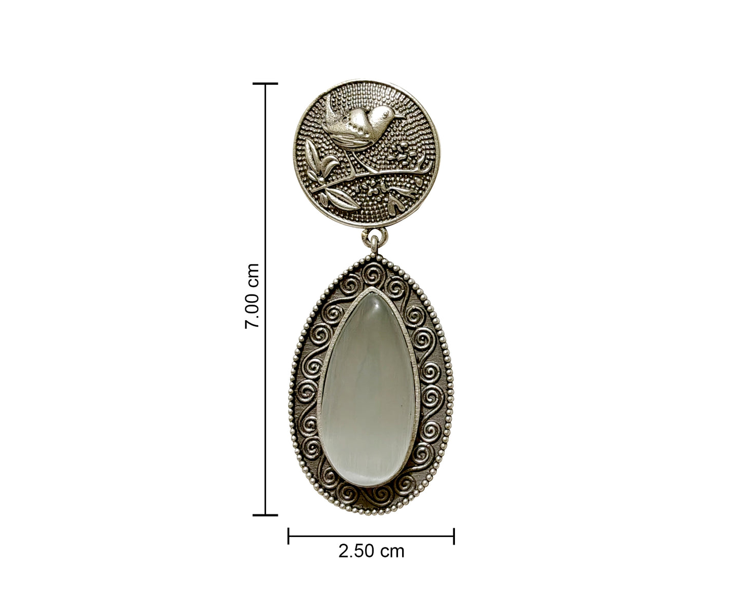 Sleek Silver Bird Drops
