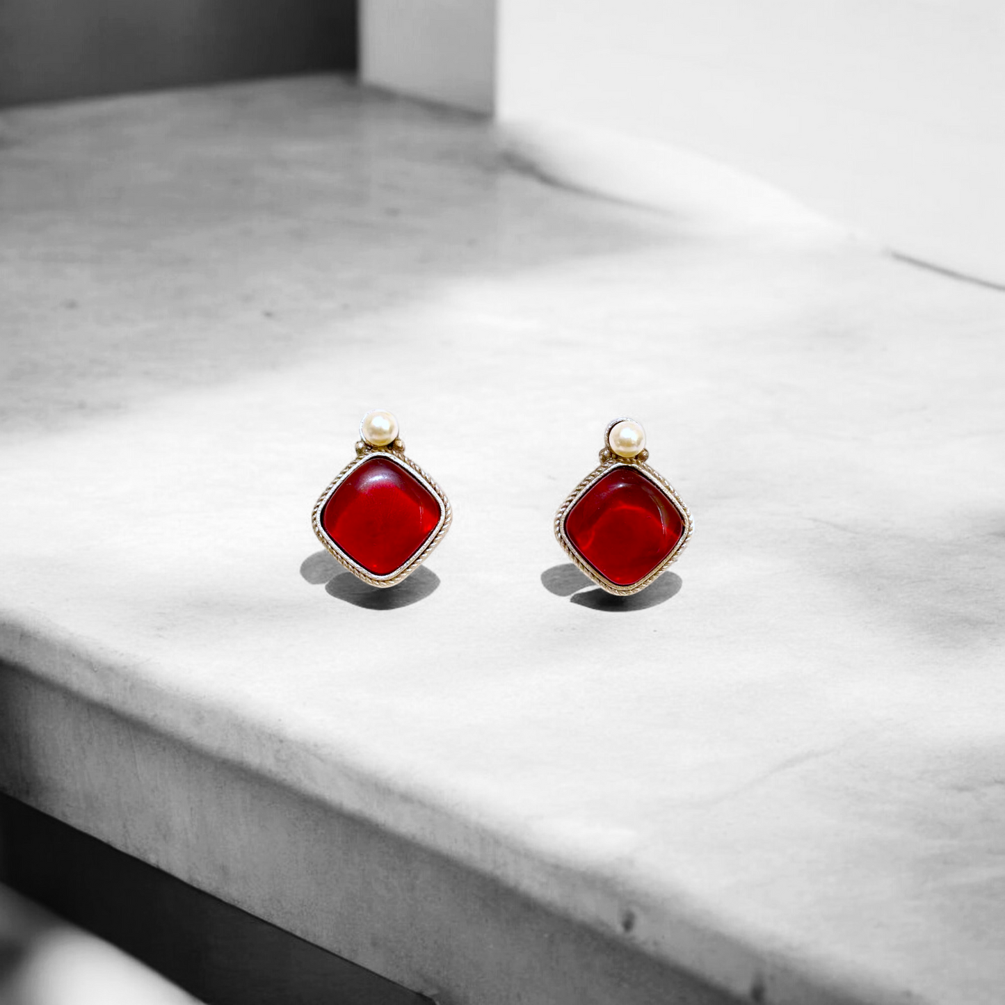 Crimson Luxe Stud