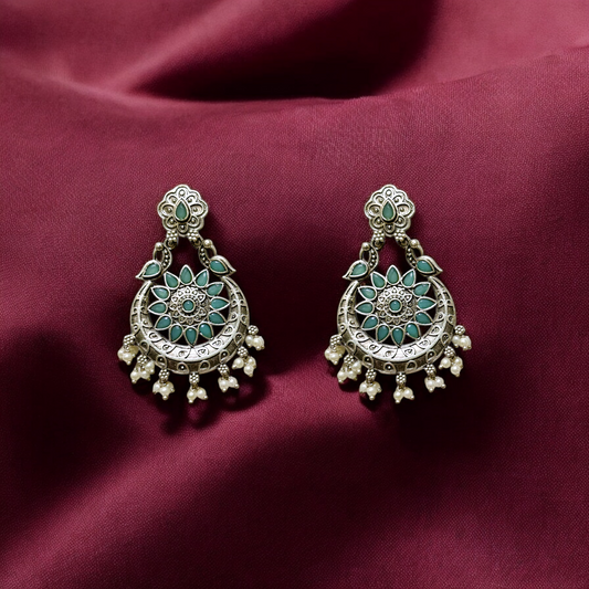 Ethnic Crescent Chandelier Hoops