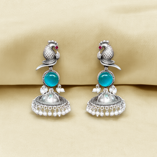 Parrot-Inspired Jhumka Drops