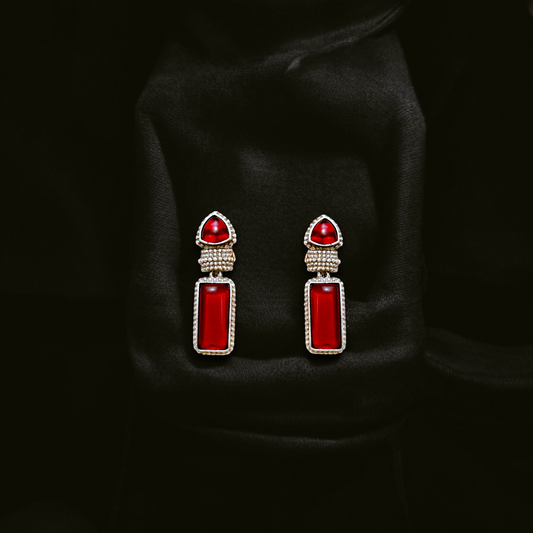 Regal Red Bar Earrings