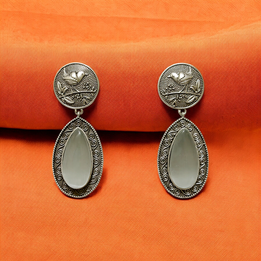 Sleek Silver Bird Drops