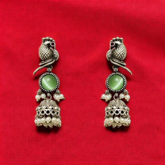 Vintage Parrot Chandelier Hoops