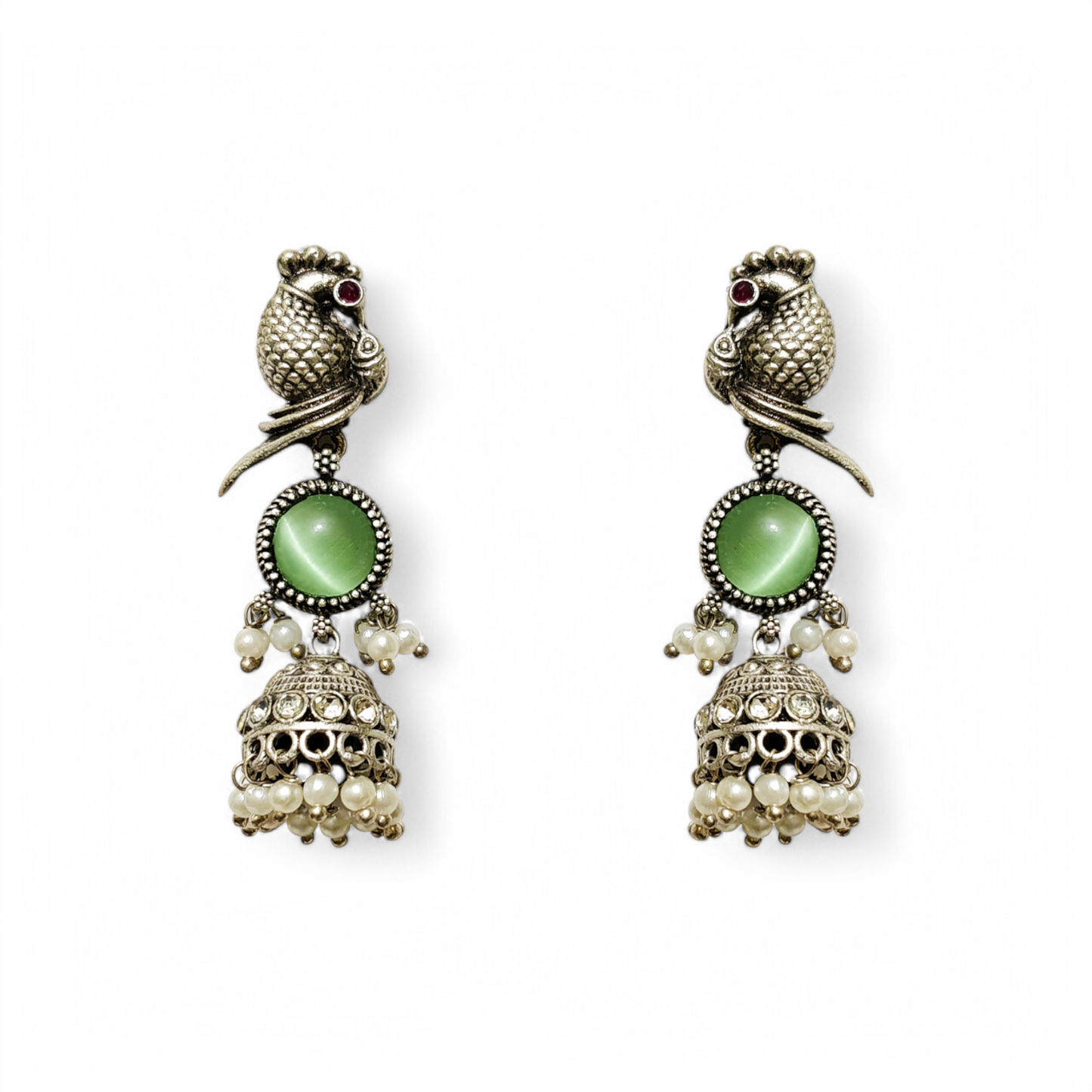 Vintage Parrot Chandelier Hoops